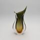Sommerso Vase Flavio Poli Seguso Murano Green Amber Glass 1950