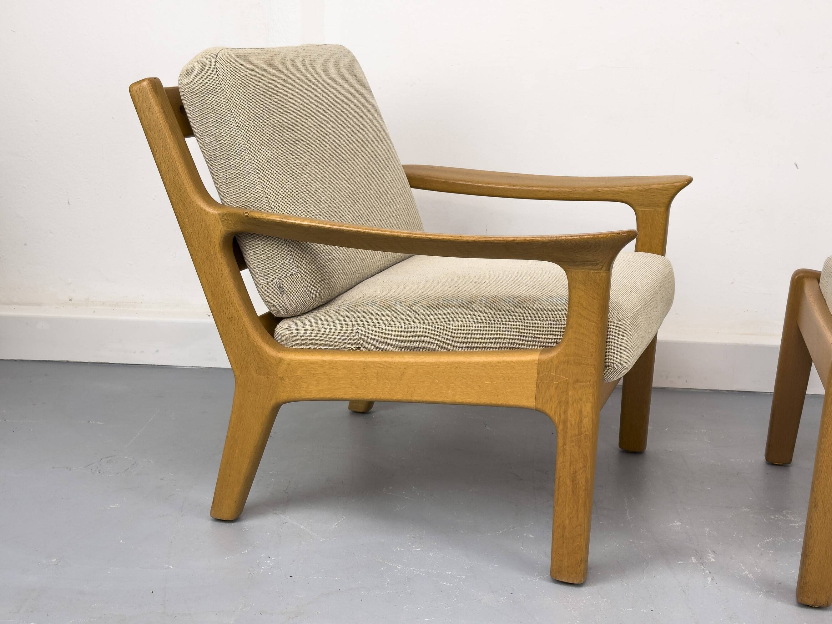 Danish Oak Lounge Chair and Ottoman by Juul Kristensen
