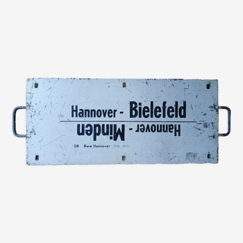 SNCB destination plate " HANNAV - BIELEFELT on the other side HANNOVER - BRAUNSCHWEIG