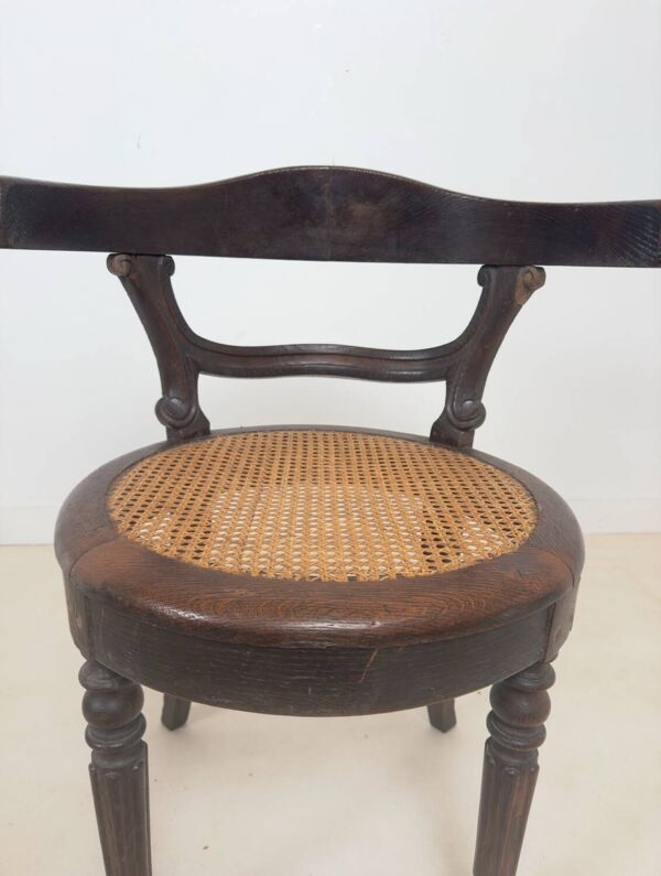 Chaise ancienne de style Louis Philippe en bois et cannage