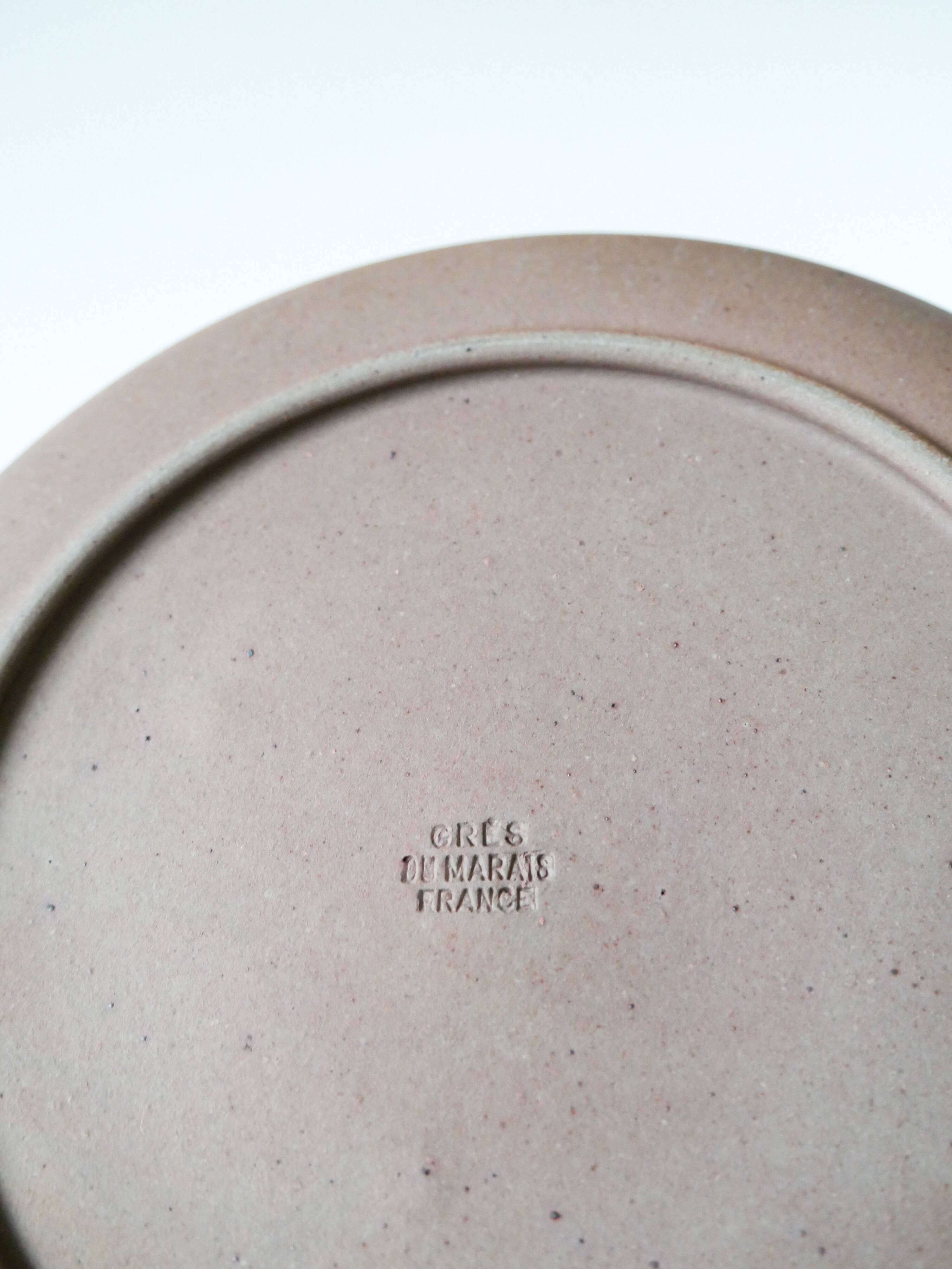 Set of 5 Marais stoneware dessert plates, 1960