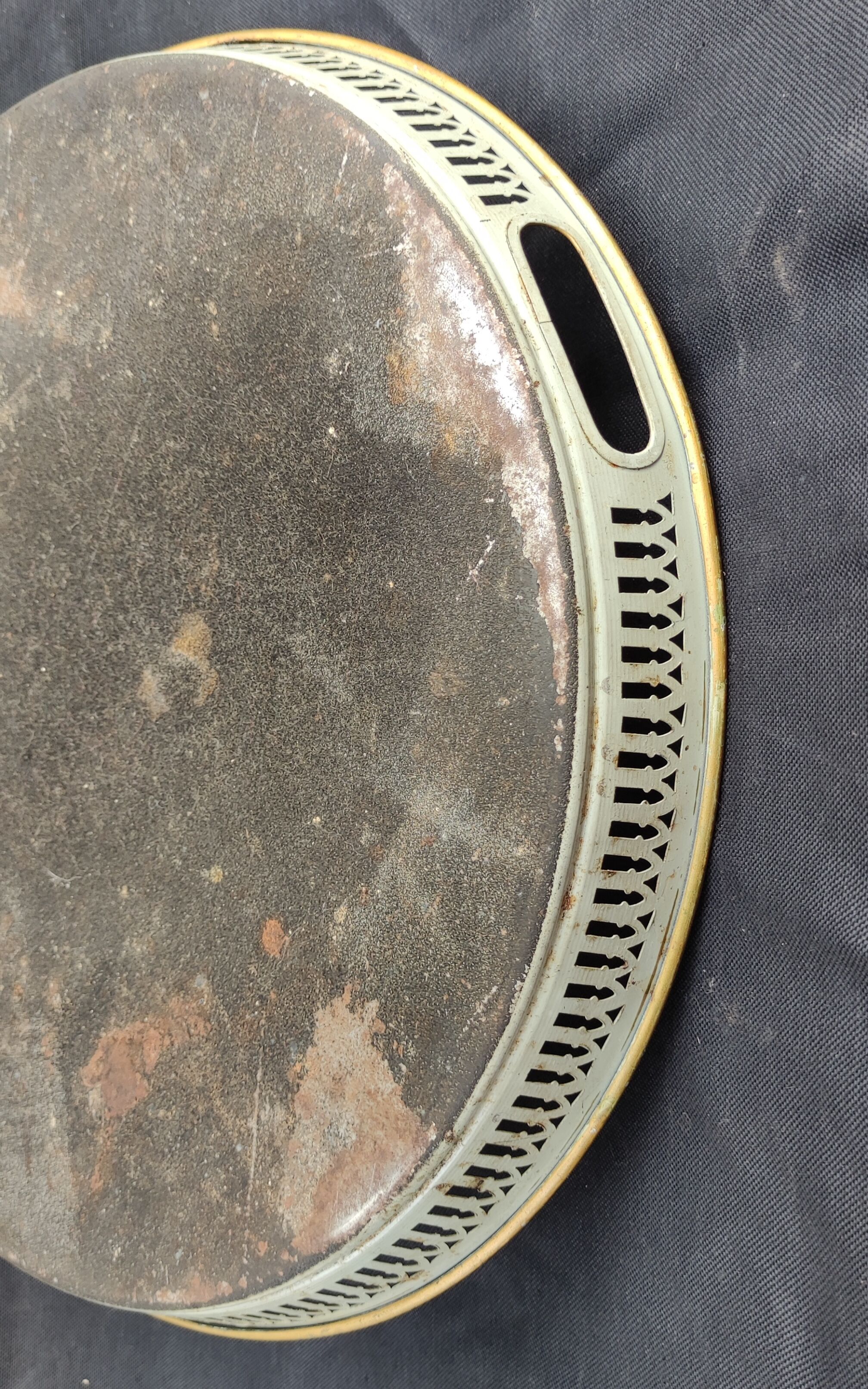 Old hand-painted metal top