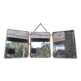 Antique triptych barber mirror