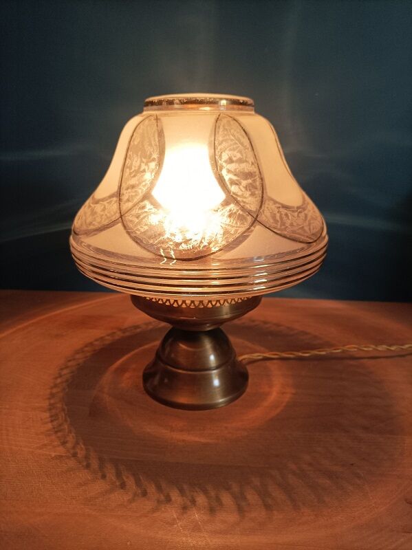 Living room lamp globe art deco gold border base brass dp 0723030