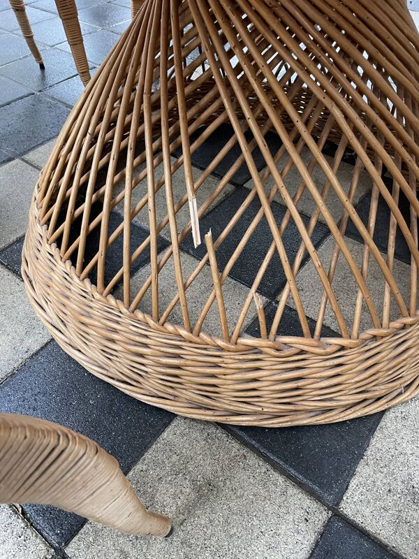 Salon de jardin rotin vintage