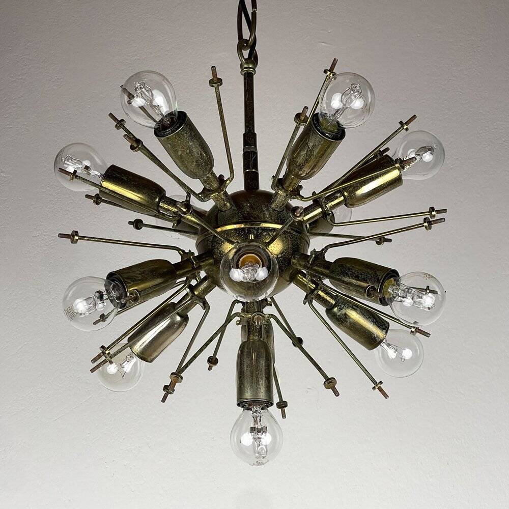 Large Sputnik flower pendant in Murano by Paolo Venini for Veart, Italy, 1960s.