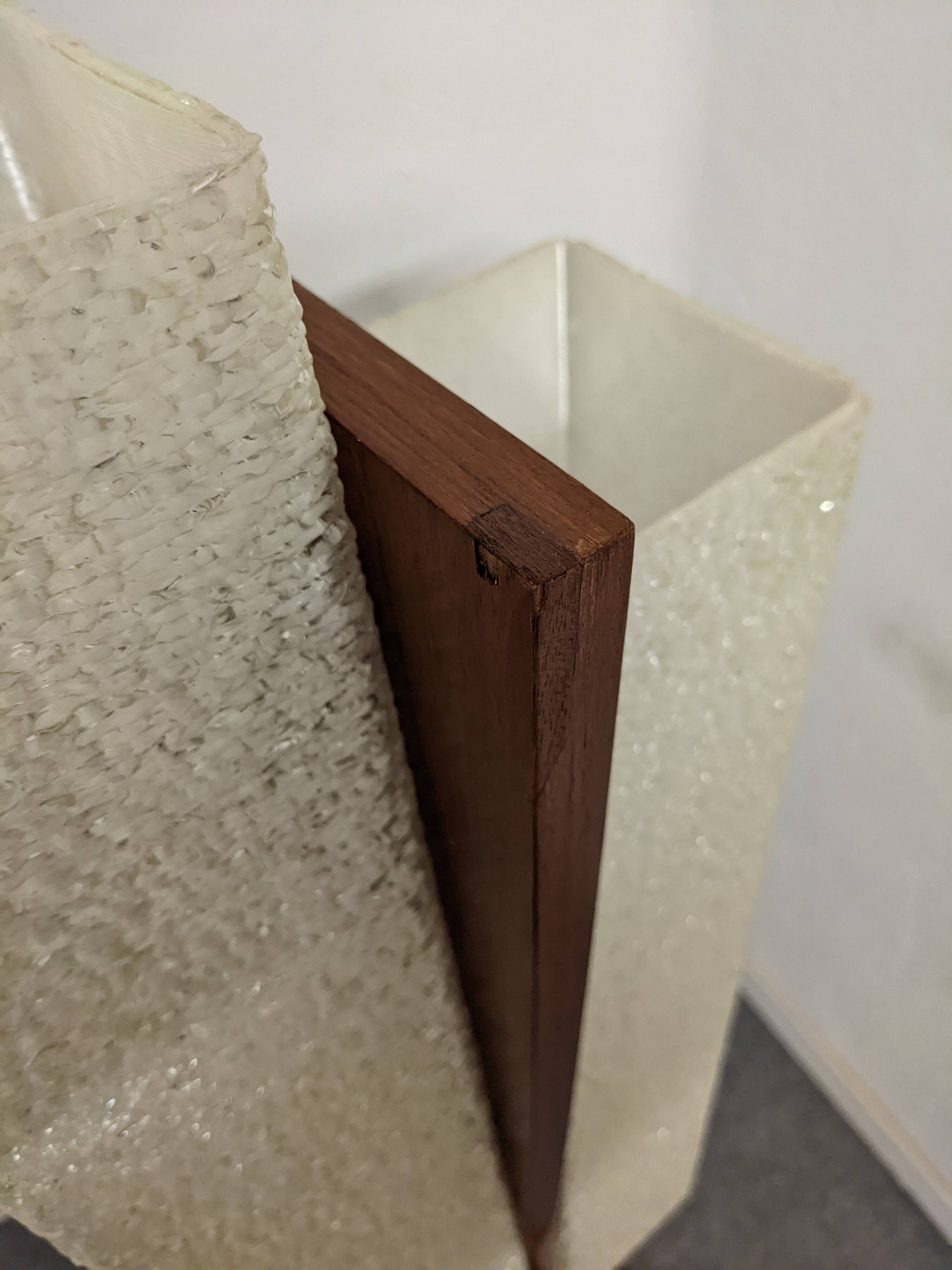 Danish floor lamp in teak and pearly resin from the 50s/60s