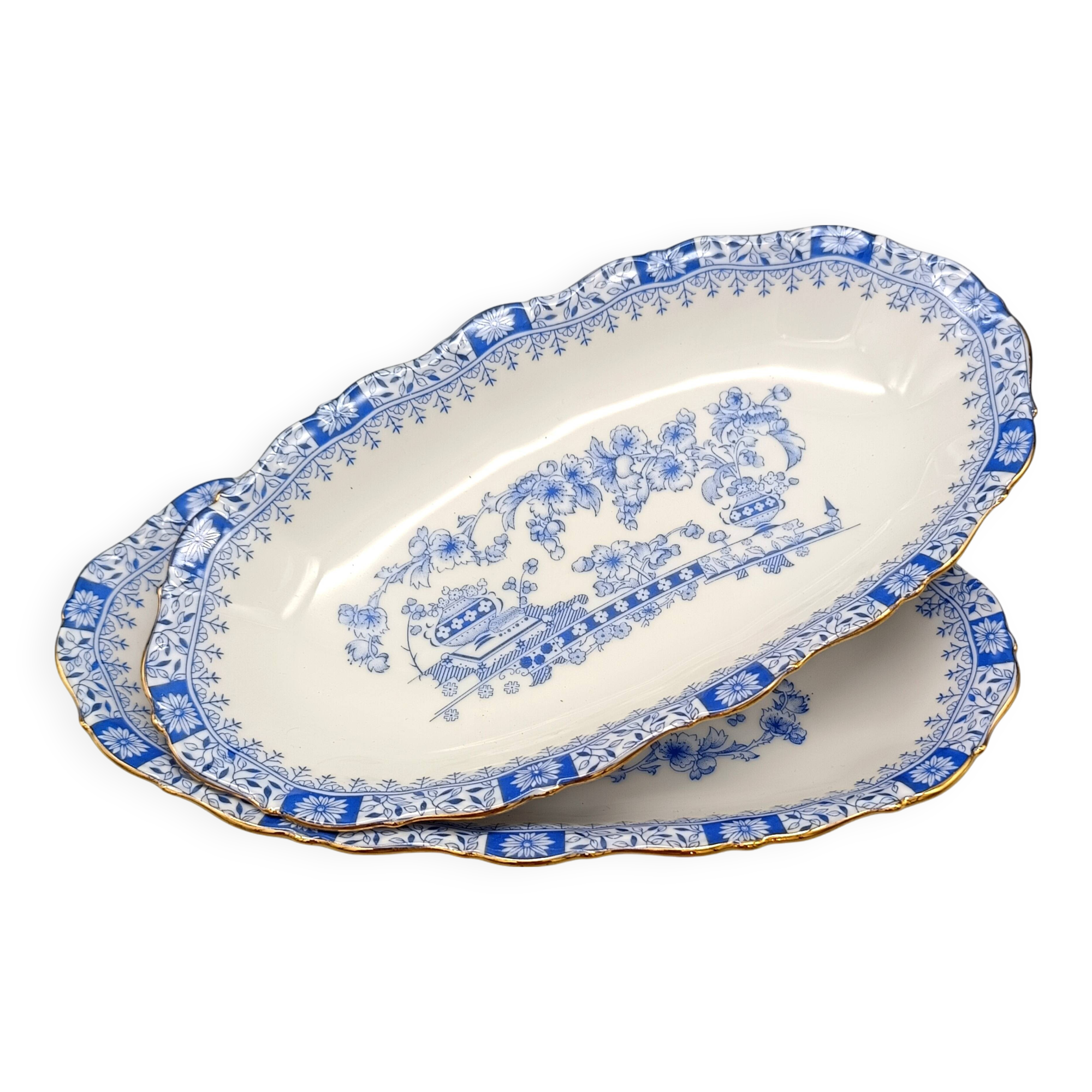 2 vintage porcelain raviars theresia pattern seltmann weiden bavaria