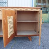Rattan sideboard attributed to Audoux Minet