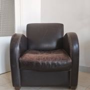 Vintage club armchair in dark brown leather – 1980s-1990s style