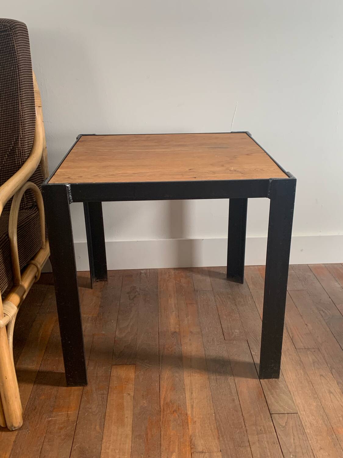 Wood and metal coffee table
