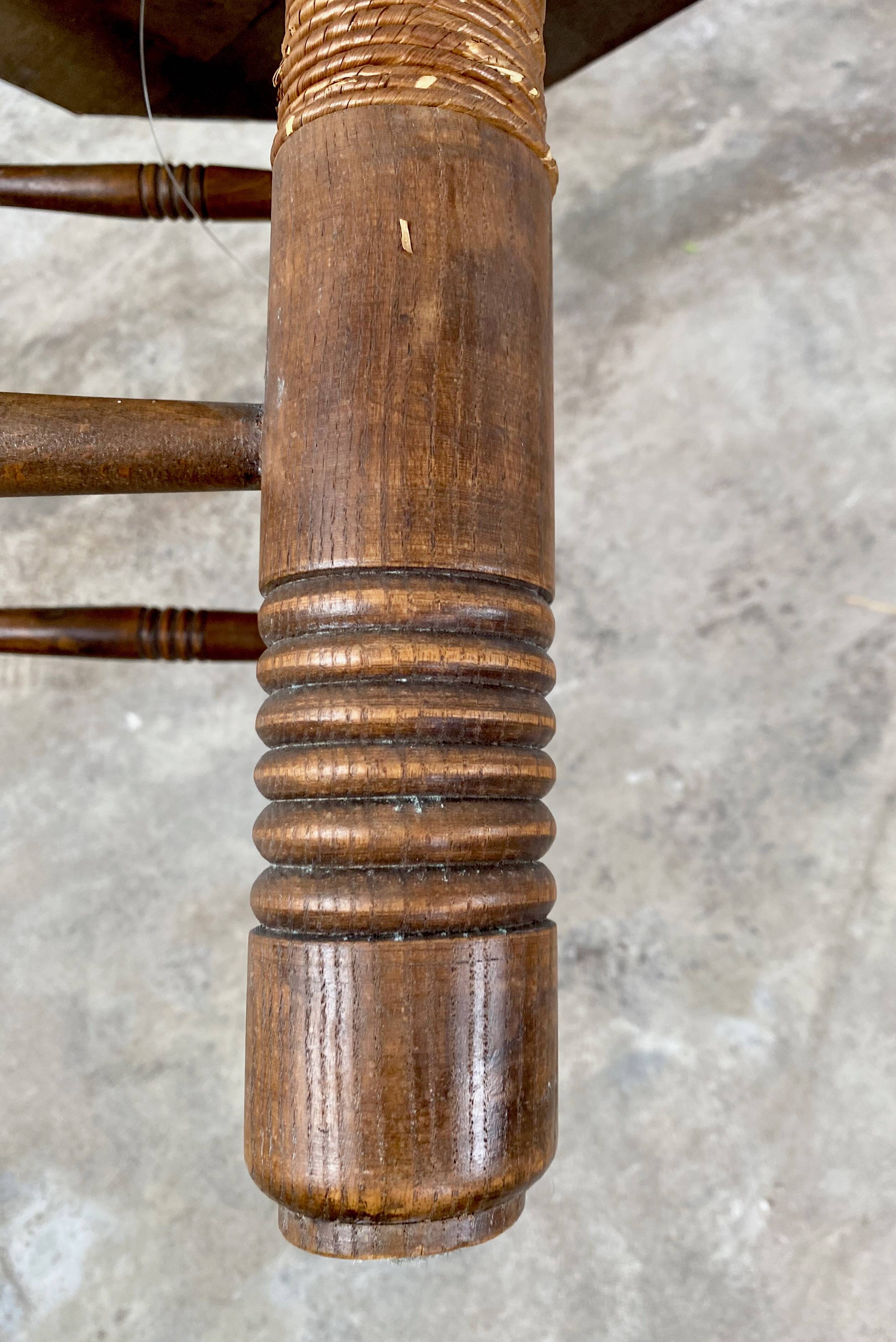 Breton octagonal oak table from the 20s and 30s