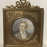 Miniature représentant un gentleman signé Clo Moret