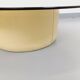 Vintage round coffee table in glass, leather, and metal in Space Age style from the 70s.