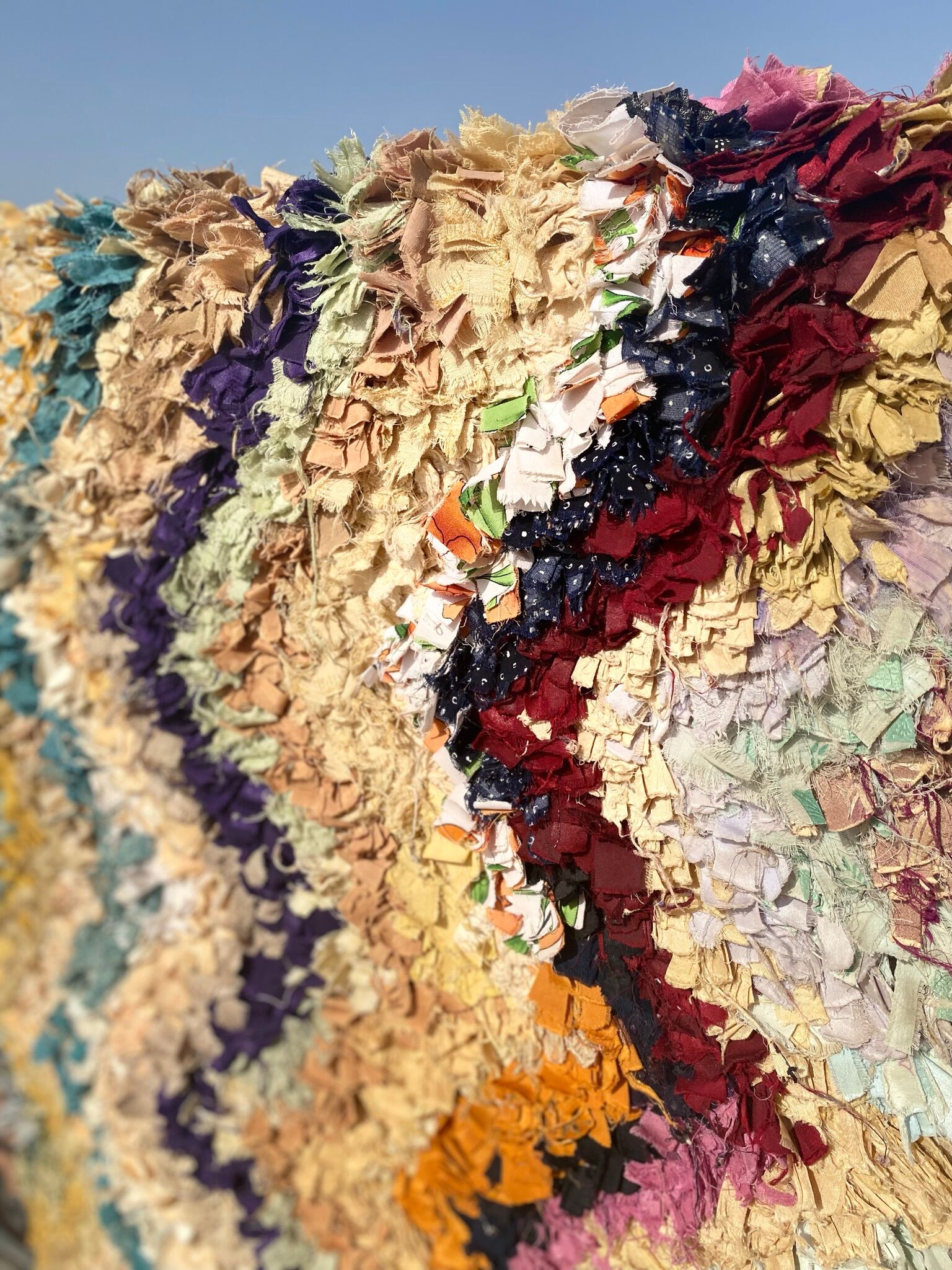 Moroccan carpet boucherouite zig zag