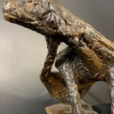 Animal Sculpture Dog, Glazed Stoneware, Unique Piece, 1960s