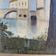 Ancient painting, landscape at the river signed and dated 1946