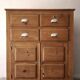 Small antique workshop furniture made of solid wood.