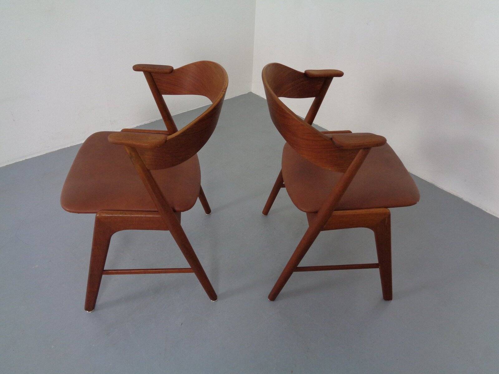 Teak dining chairs in teak by Korup Stolefabrik, Denmark, 1960s, set of 2.