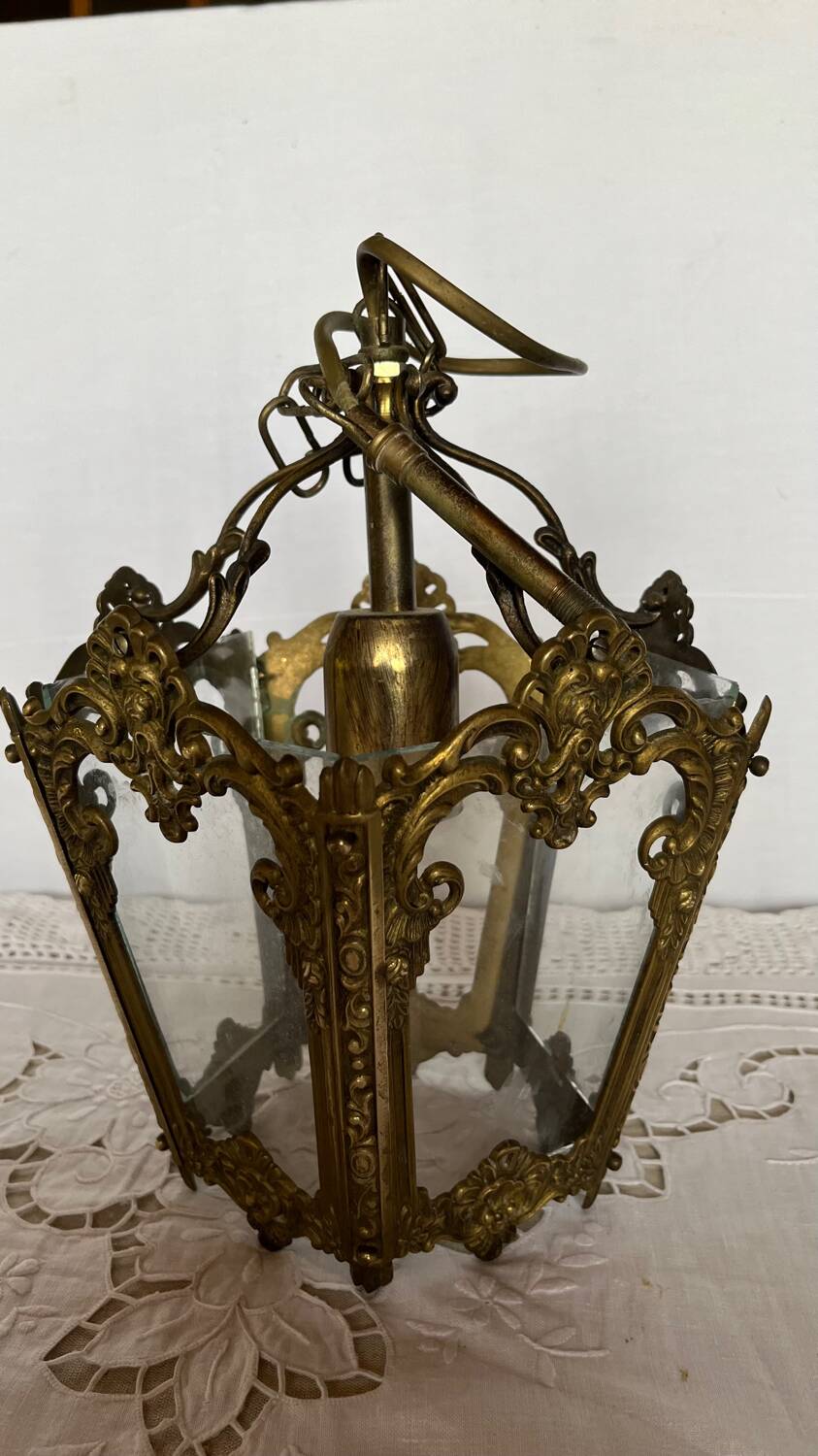 Vintage brass lantern pendant