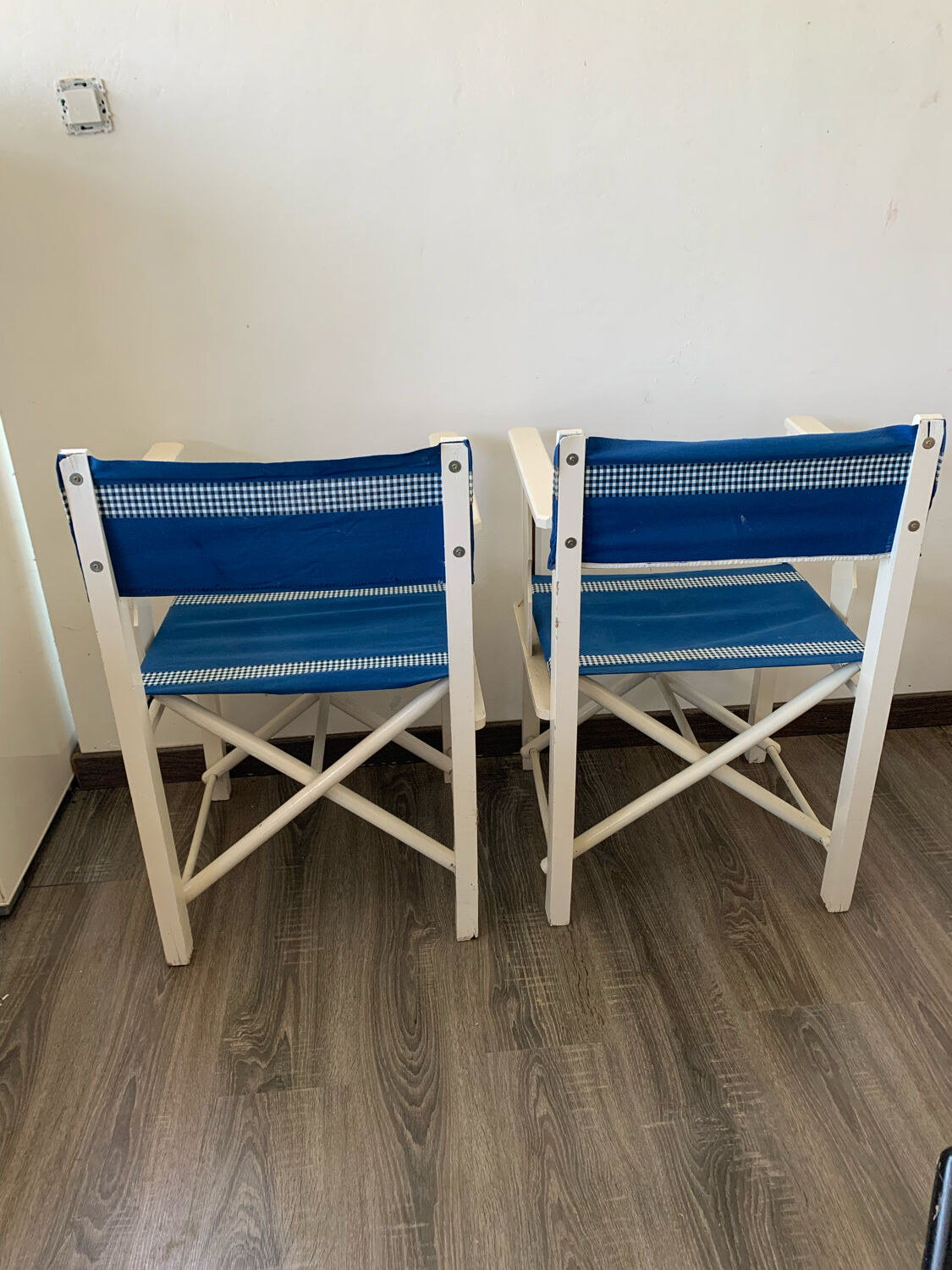 Pair of blue beach chairs