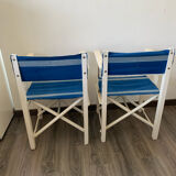 Pair of blue beach chairs