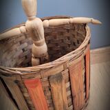 Wooden rattan basket