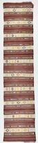 2x10 Kilim Red & Beige Hallway Kilim Runner, 69x316 Cm