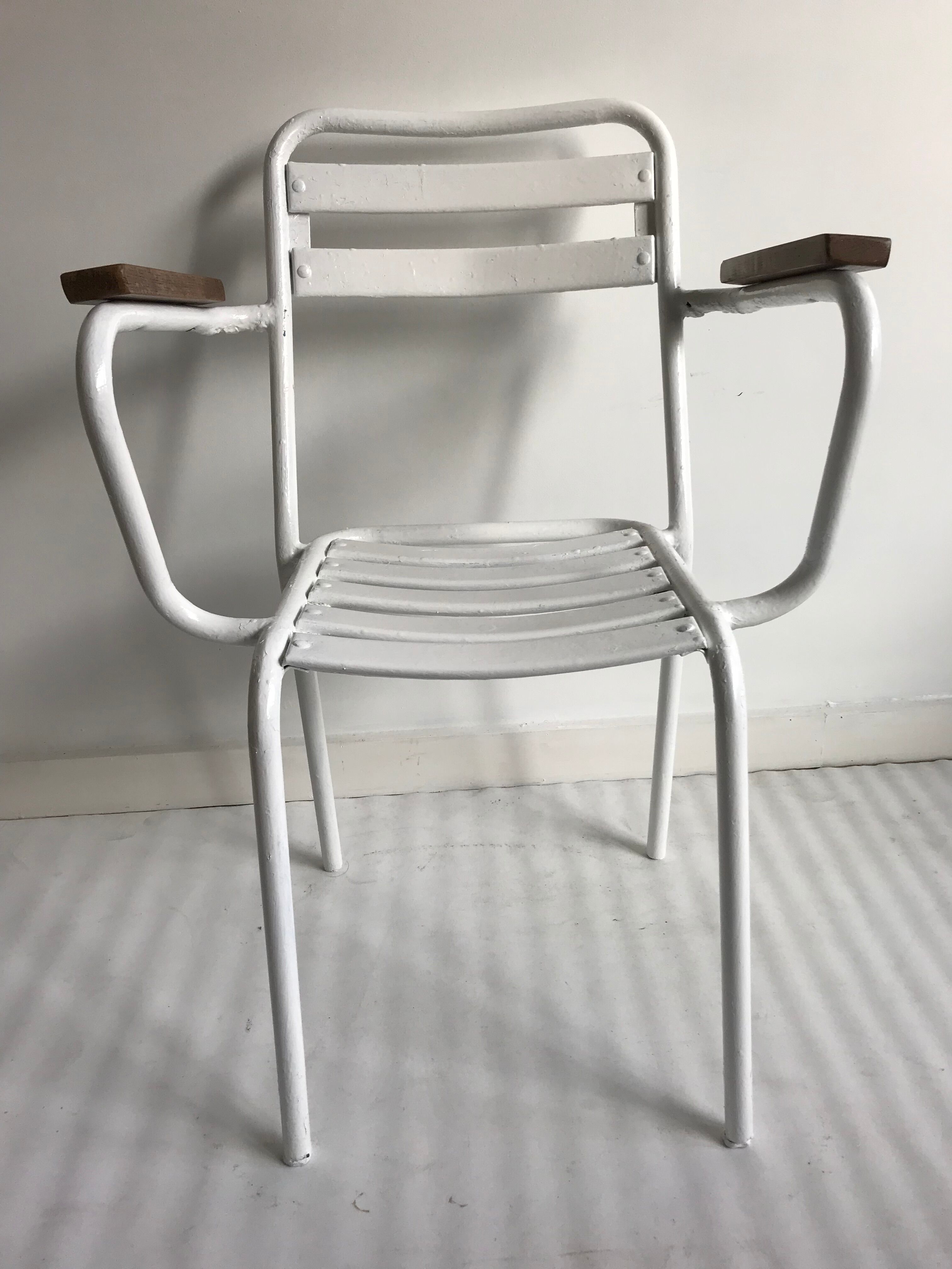 White metal chair