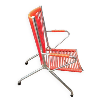 Vintage children's folding armchair scoubidou