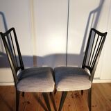 Lot 2 chaises bois tissu