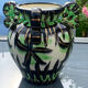 Pair of vases Vallauris decoration hand 561 signed