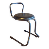 1980 steel and leatherette stool