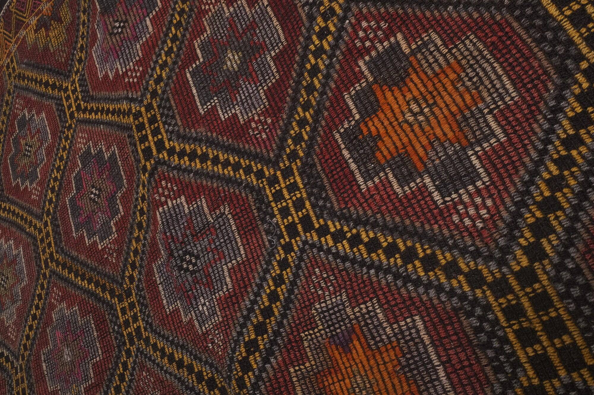 Vintage Turkish kilim handwoven 194x245 cm