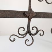 Spanish Wrought Iron Fireplace Screen Candelabra, Arts and Crafts, 1880s