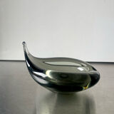 Sculptural Asymmetrical Holmegaard bowl by Per Lutken   Denmark  signed 1957
