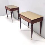 Pair of Beech and Ebonized Walnut Nightstands Attr. to Paolo Buffa, Italy