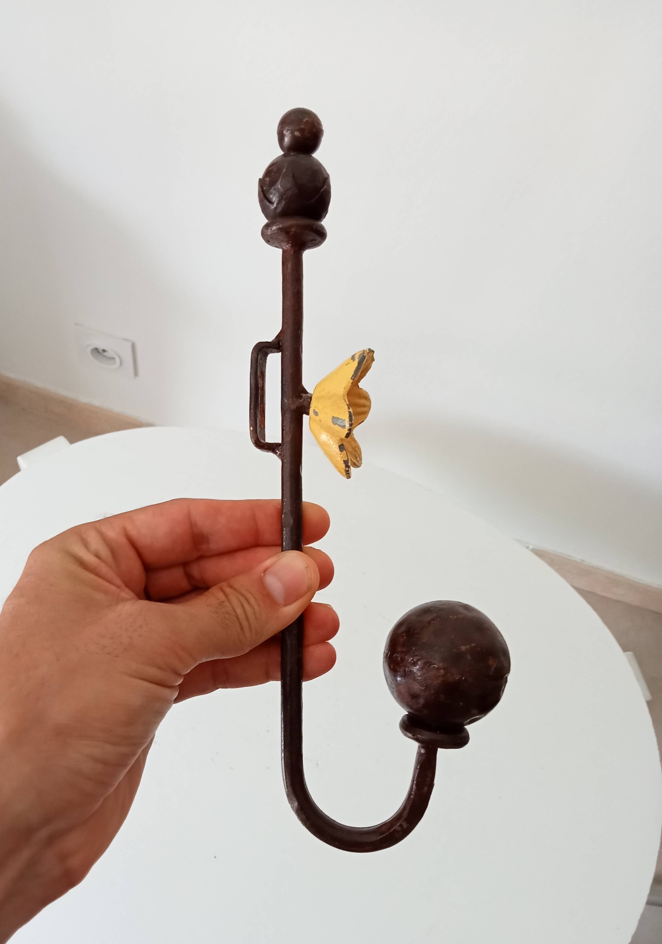 Vintage folk art wall coat rack