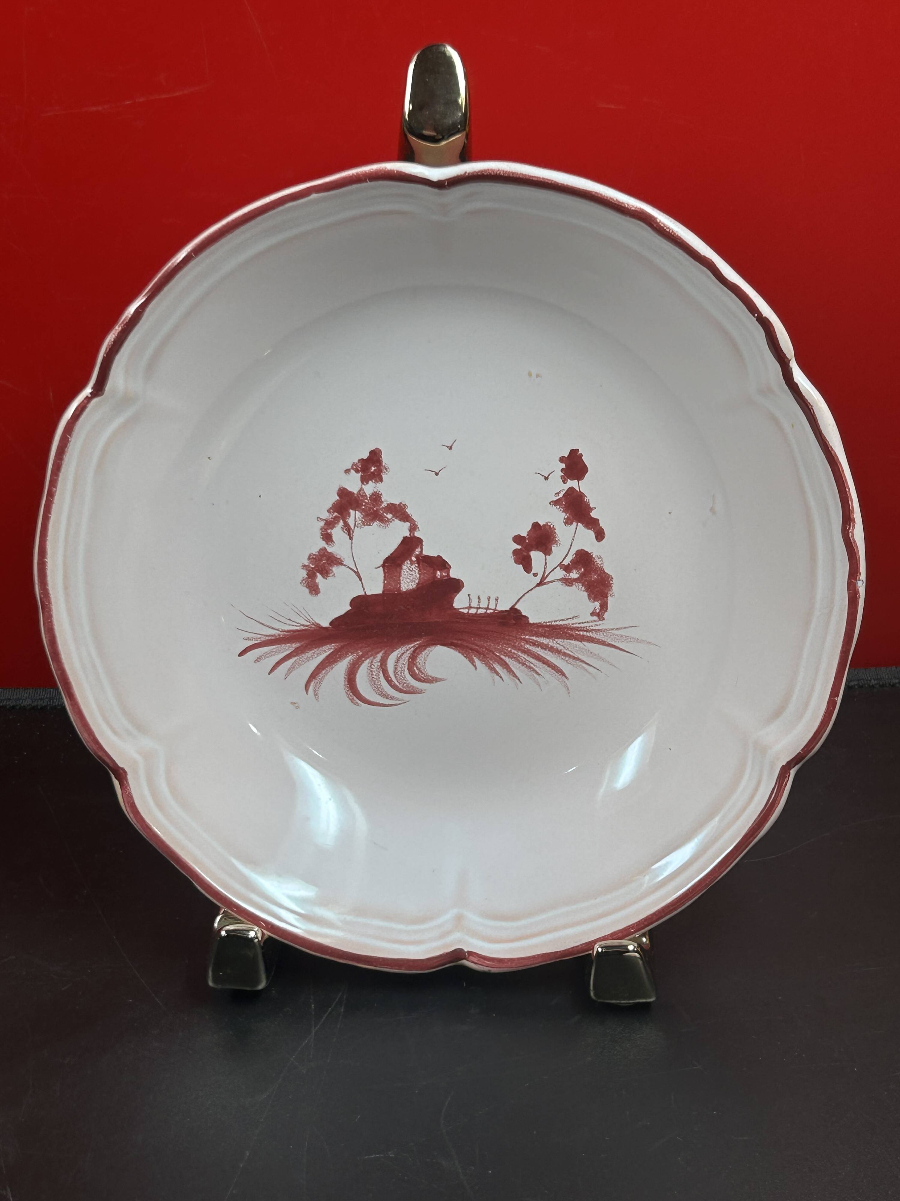 Set of 4 deep plates 20 cm in earthenware from MBFA Pornic model diff.