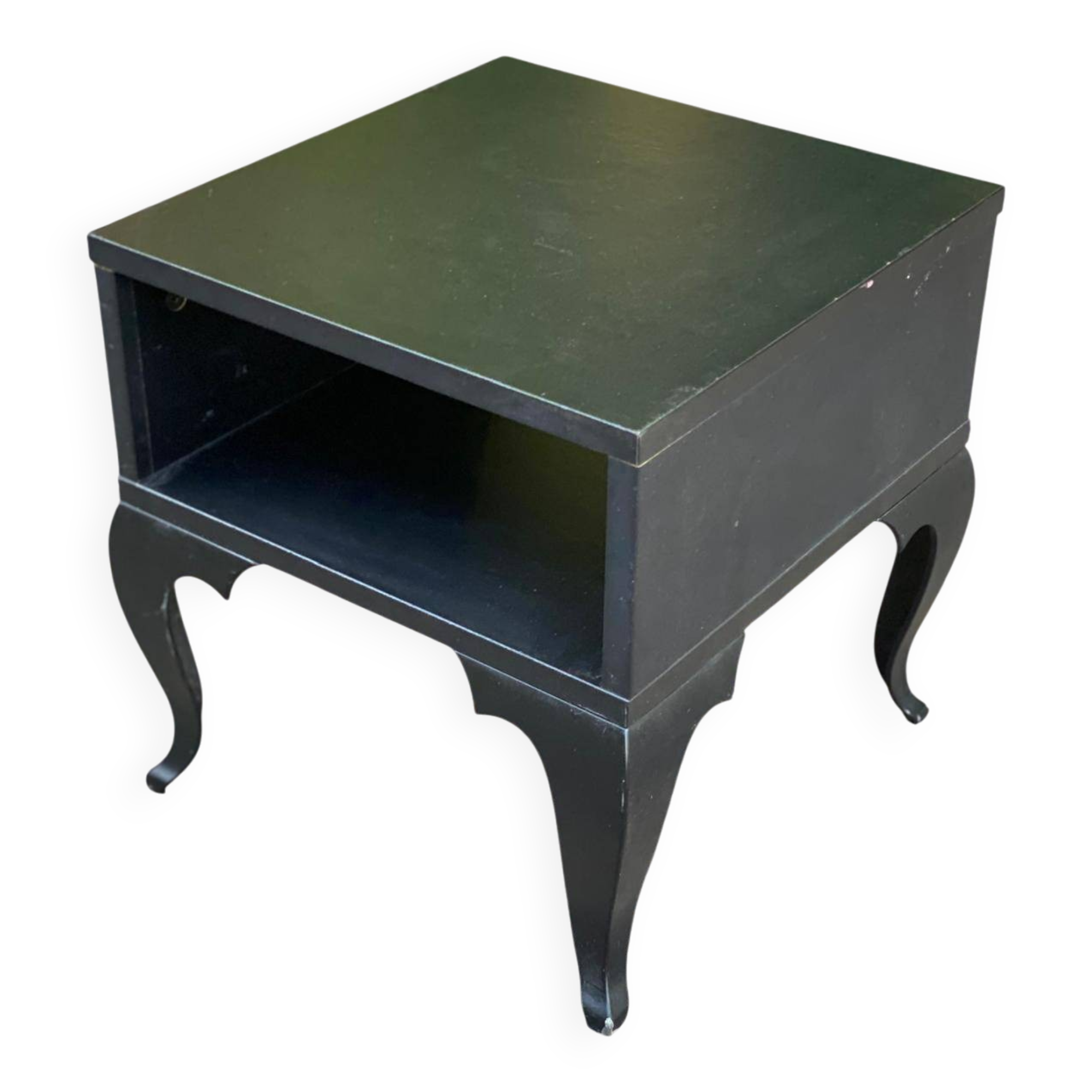 Louis XV black bedside table in baroque style