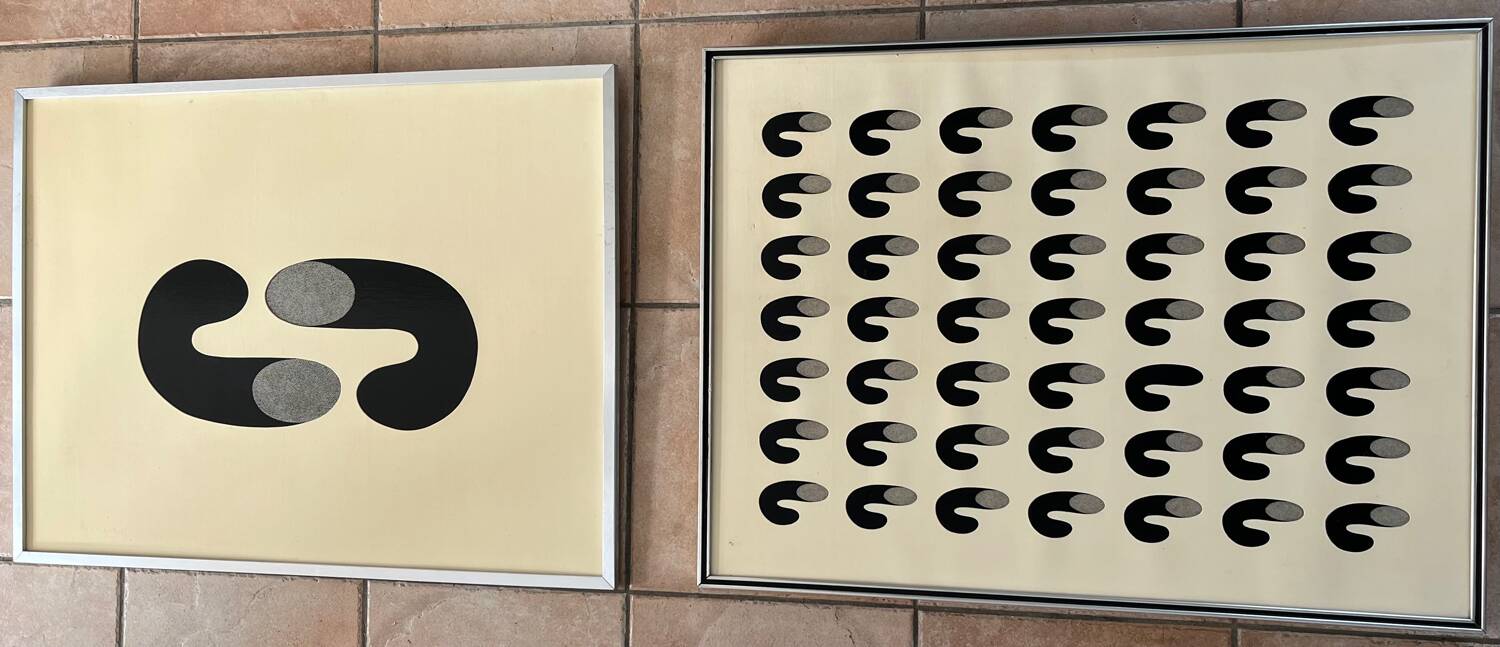 2 designs from the 1970s. Unsigned.