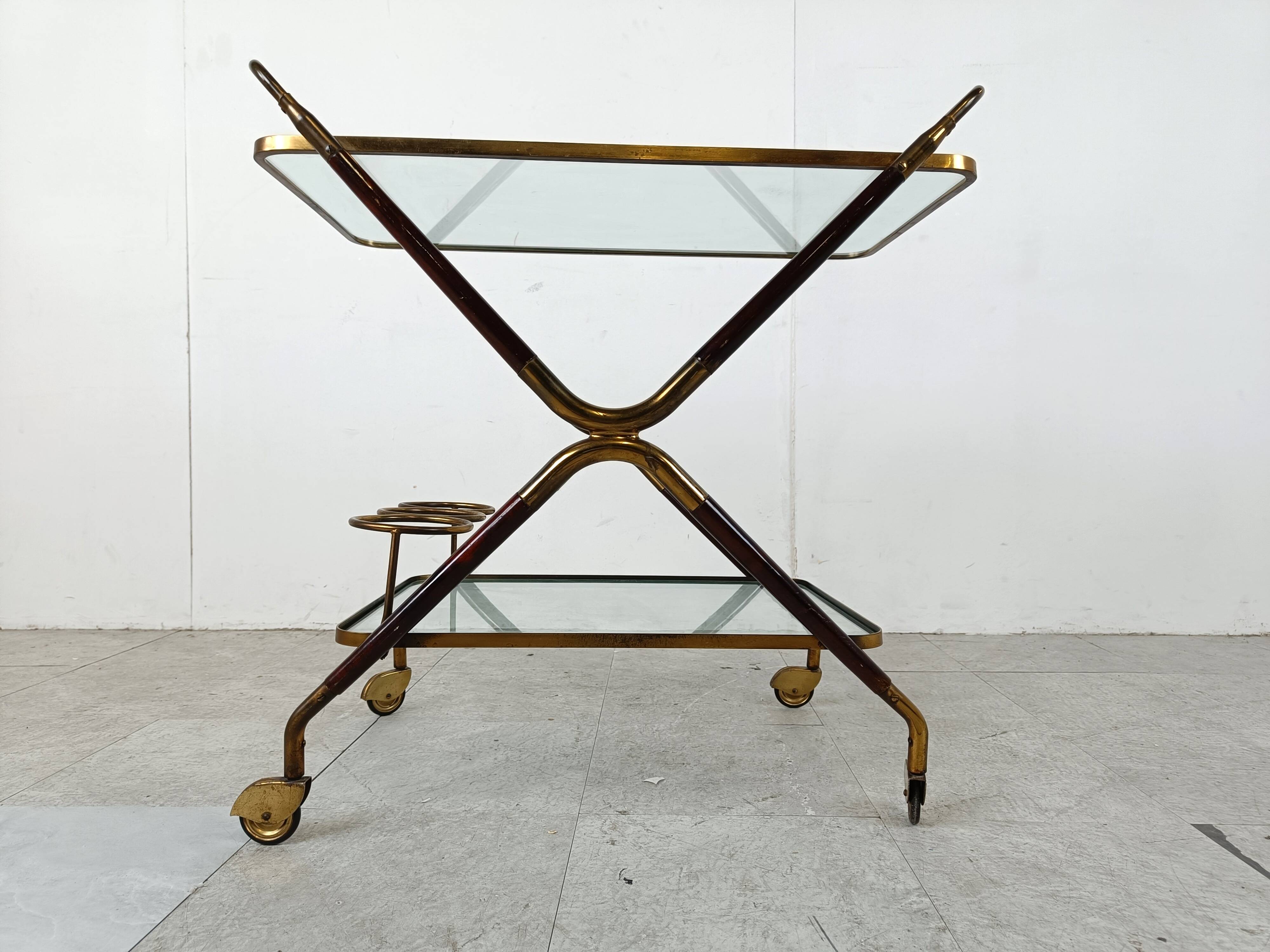 Vintage italian serving trolley style Cesare Lacca, 1950s