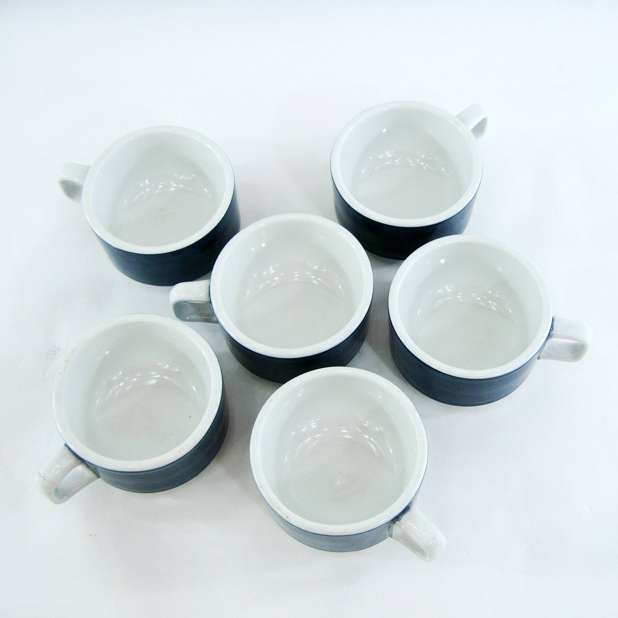 Blue porcelain coffee set - Pyroblan Sarreguemines France - vintage 80s