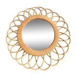 Mirror rattan vintage 36x36cm