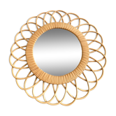 Mirror rattan vintage 36x36cm