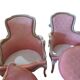 Pair of pink Louis XV style armchairs.