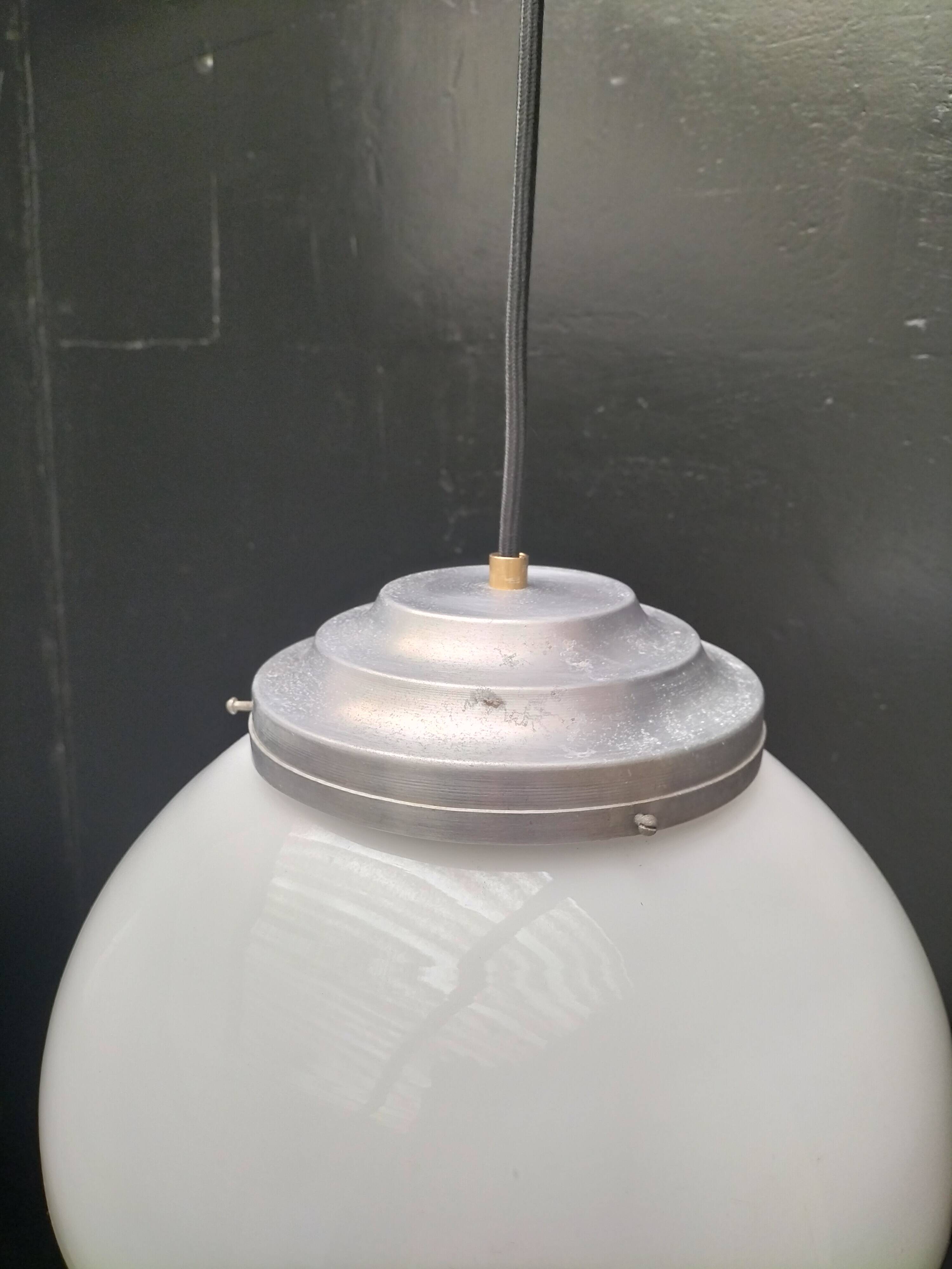 Opaline art deco pendant light