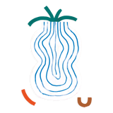 Pop-up Christmas 22 - Wall poster vase blue lines 50cm*70cm