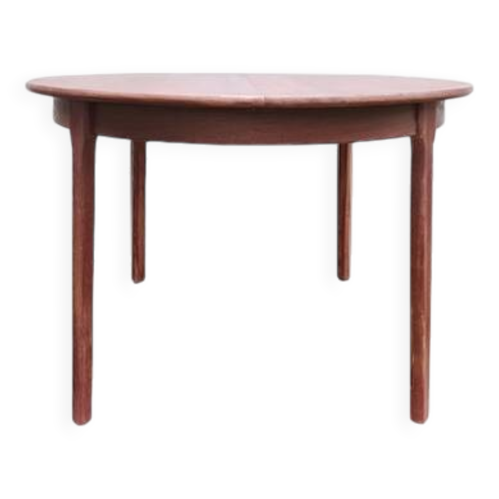 Vintage Scandinavian teak extendable round dining table 1960