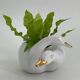 Cache pot two swans in vintage white and gold porcelain